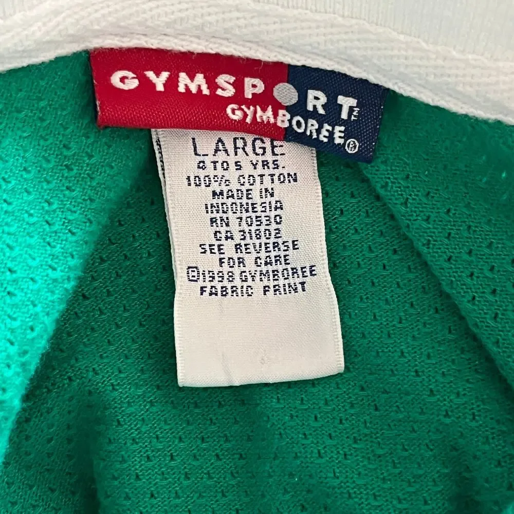 Vintage 1990's Gymboree GymSports Green Polo Shirt Large 4/5 Years
